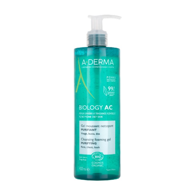 A-Derma Biology AC Cleansing Foaming Gel Αφρίζον Τζελ Καθαρισμού 400ml