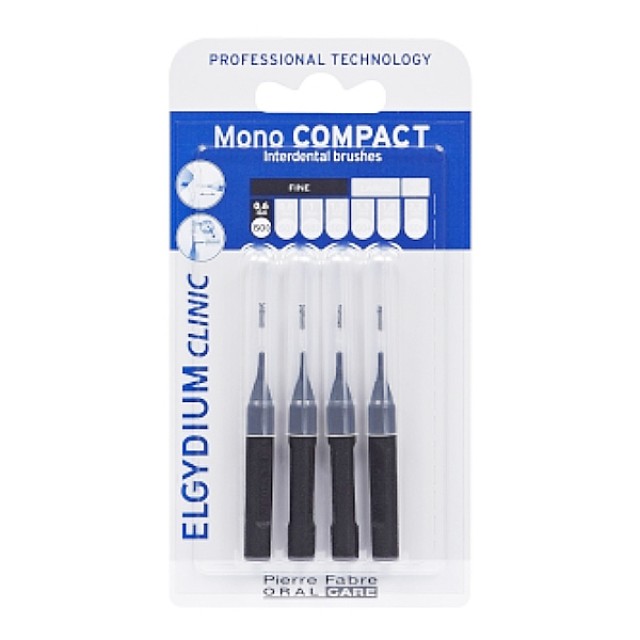 Elgydium Mono Compact Interdental Brushes 0.35 Black 4 pieces