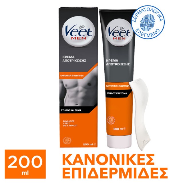 Veet for Men Κρέμα Αποτρίχωσης Για Ανδρες για Κανονική Επιδερμίδα 200ml