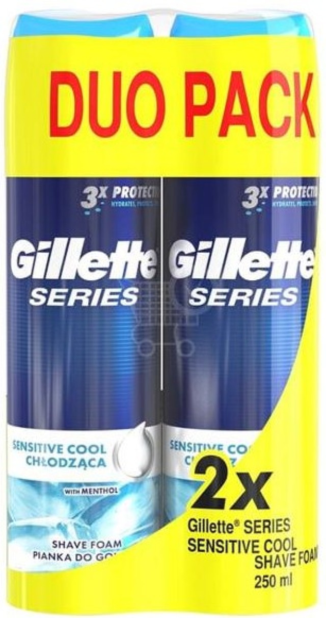 Gillette Series Sensitive Cool Shave Foam 2x250ml (1+1 Δώρο)