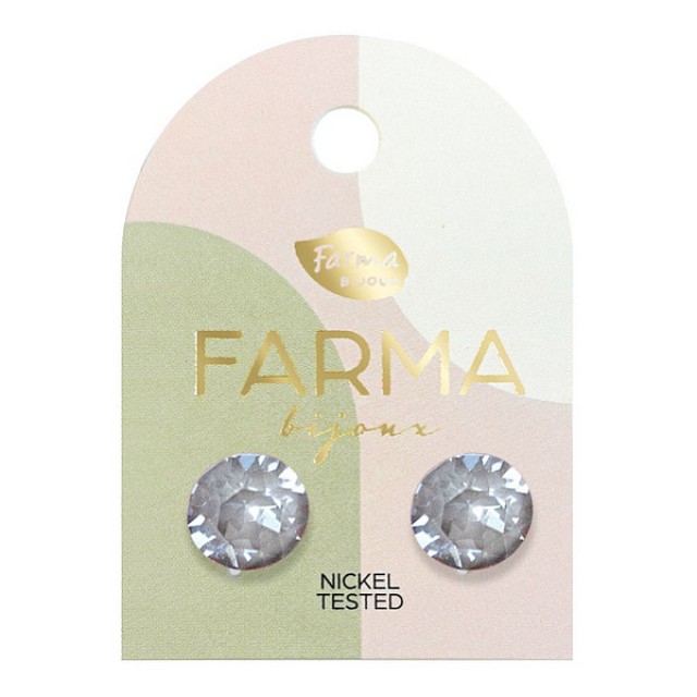 Farma Bijoux Earrings Grey Crystals 8.3mm