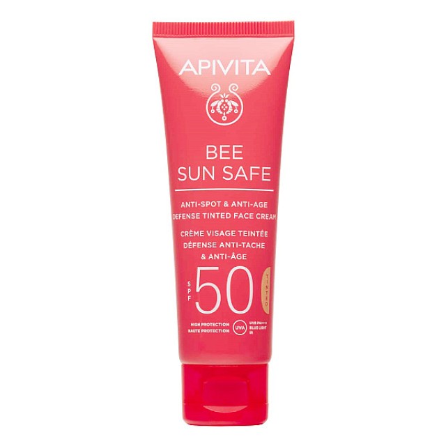 Apivita Bee Sun Safe Anti-Spot and Anti-Age Defense Face Cream SPF50 Tinted 50ml