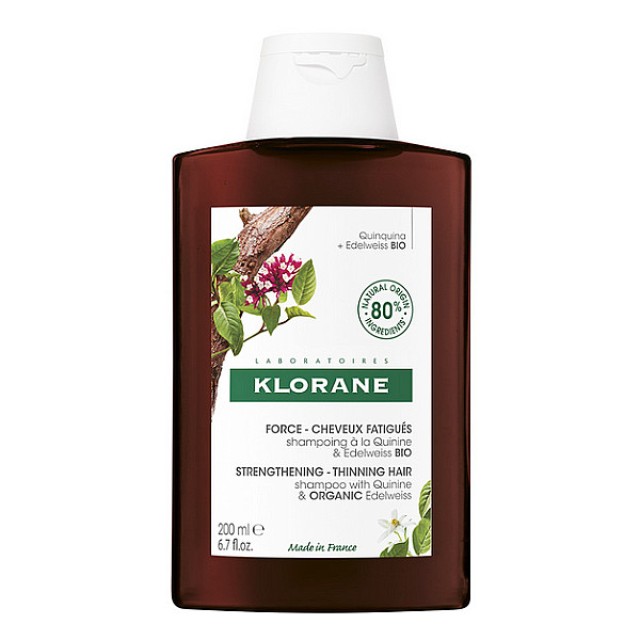 Klorane Quinine Σαμπουάν για Ενδυνάμωση & Τριχόπτωση με Κινίνη και Βιολογικό Εντελβάις 200ml