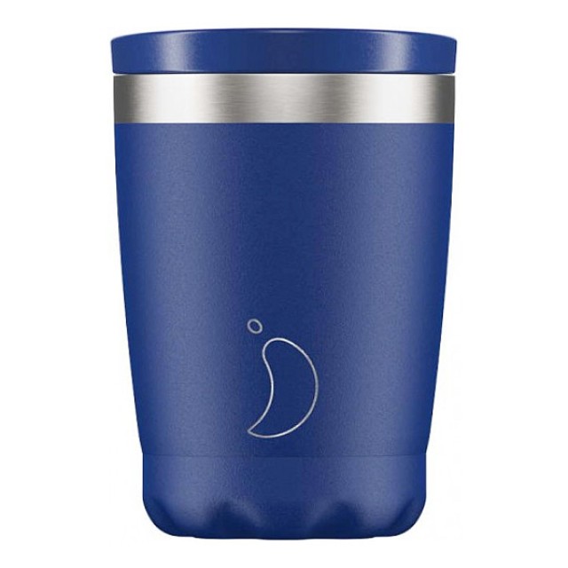 Chilly's Reusable Coffee Cup Matte Edition Blue 340ml