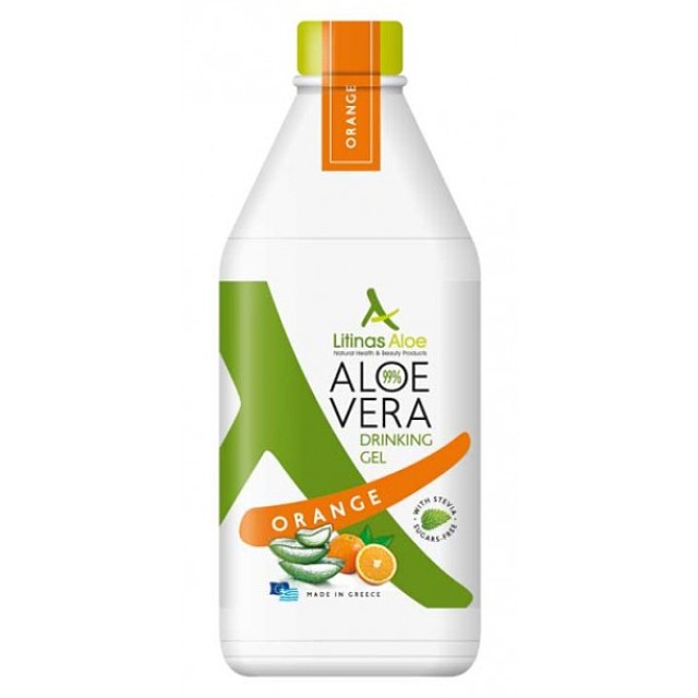 Litinas Aloe Vera Πόσιμο Βιολογικό Gel Γεύση Πορτοκάλι 1000ml