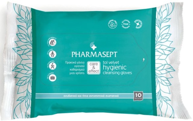 Pharmasept Tol Velvet Hygienic Cleansing Gloves 10τμχ