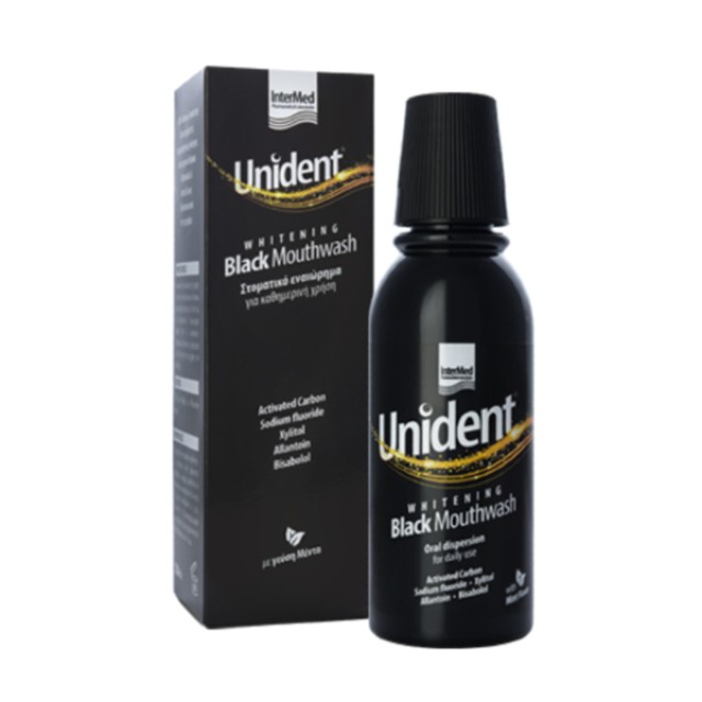 Intermed Unident Whitening Black Mouthwash 250ml