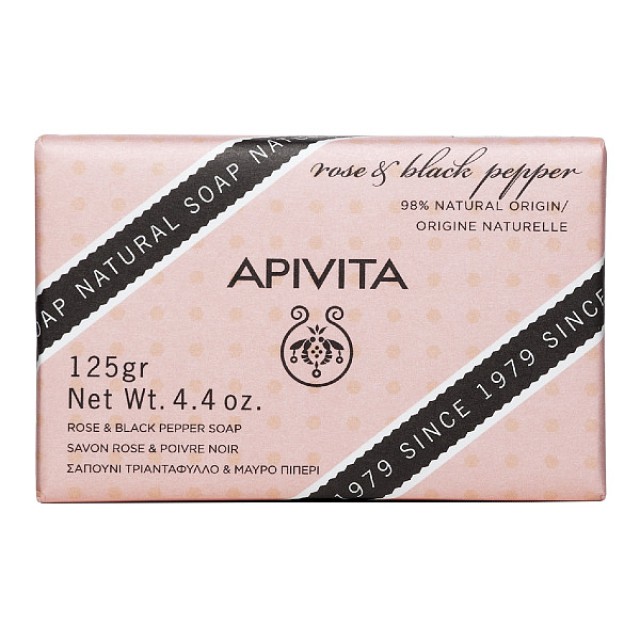 Apivita Rose and Black Pepper Soap 125g