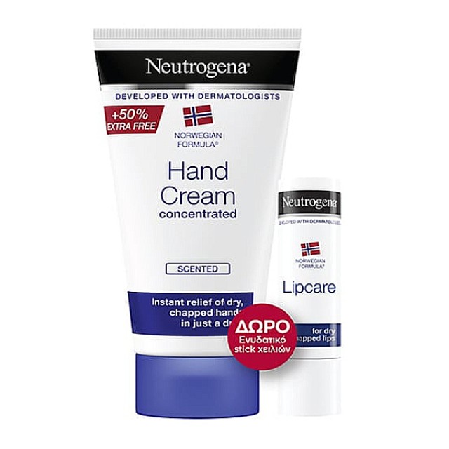 Neutrogena Hand Cream Scented Hand Cream 75ml & Moisturizing Lip Stick 4.8g
