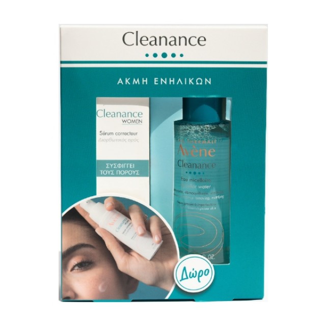 Avène Cleanance Women Ορός Διόρθωσης 30 ml & Δώρο Avène Cleanance Νερό Καθαρισμού & Ντεμακιγιάζ Για Το Λιπαρό Δέρμα 100ml