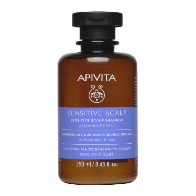 Apivita Sensitive Scalp Σαμπουάν Για Ευαίσθητο Τριχωτό Mε Πρεβιωτικά & Μέλι 250ml