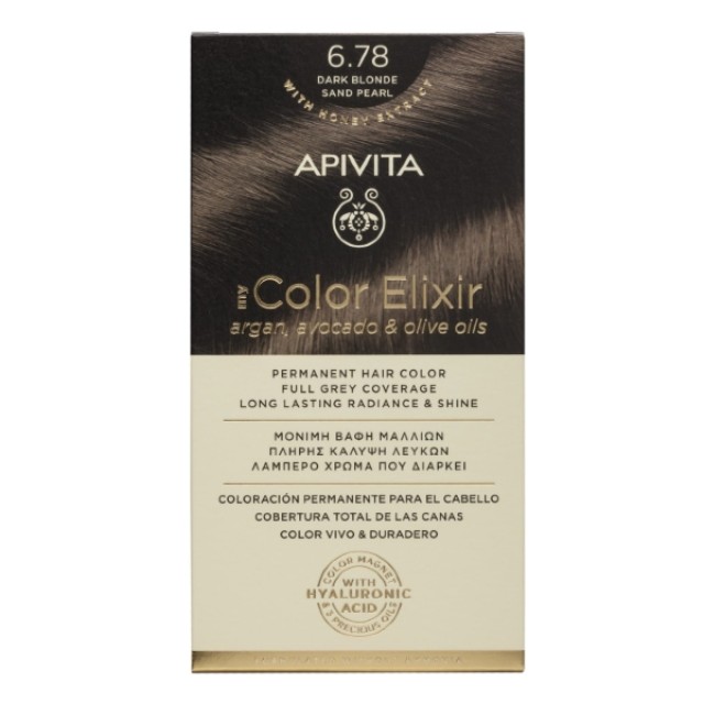 Apivita My Color Elixir Kit N6.78 Ξανθό Σκούρο Μπεζ Περλέ 50ml & 75ml