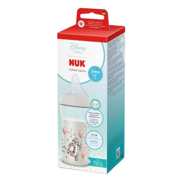 Nuk Perfect Match Plastic Baby Bottle 3m+ Tiger 260ml