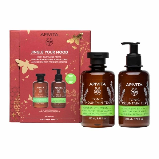 Apivita Jingle Your Mood Promo Tonic Mountain Tea Αφρόλουτρο 250ml & Ενυδατικό Γαλάκτωμα Σώματος 200ml