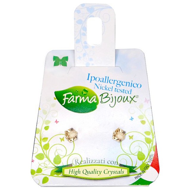 Farma Bijoux Υποαλλεγικά Σκουλαρίκια Χρυσός Κύβος 4mm