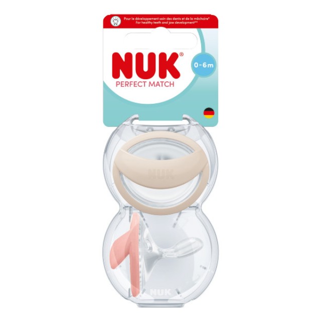 Nuk Perfect Match Silicone Soother 0-6m Red-Beige 2 τεμάχια