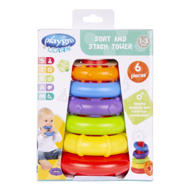 Playgro Sort And Stack Tower 9m+