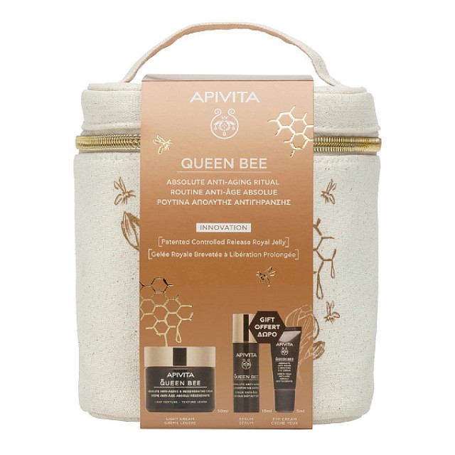 Apivita Queen Bee Cream Light Texture 50ml & Serum 10ml & Eye Cream 5ml