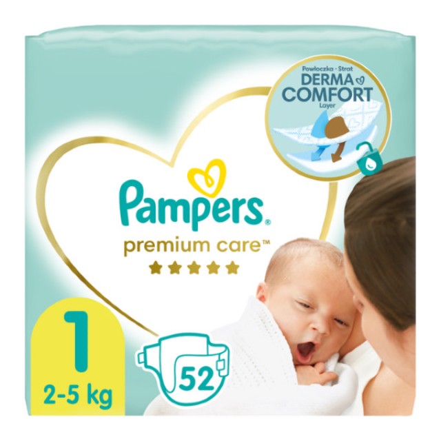 Pampers Premium Care No. 1 (2-5 Kg) 52 pieces