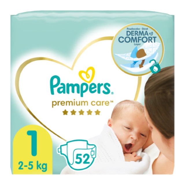 Pampers Premium Care No. 1 (2-5 Kg) 52 τεμάχια