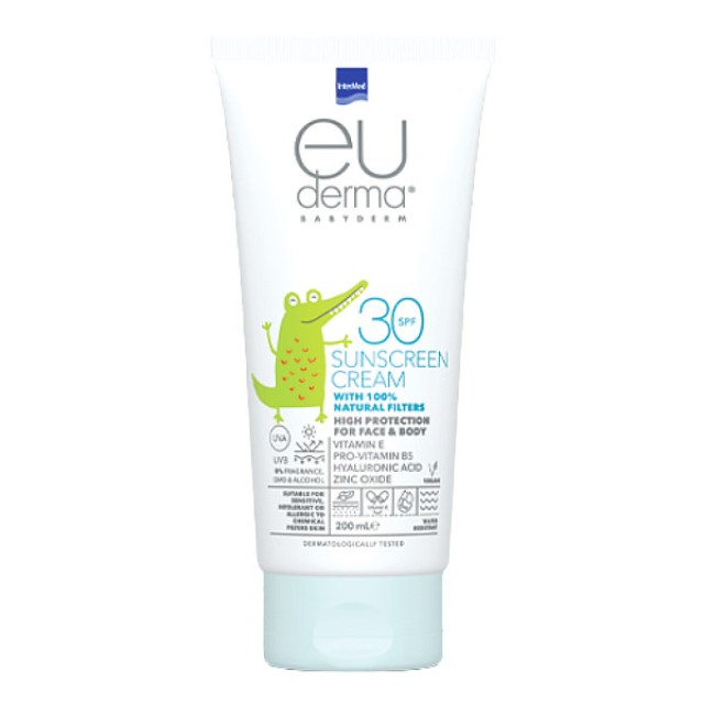 Intermed Euderma Babyderm Sunscreen Cream SPF30 with 100% Natural Filters 200ml