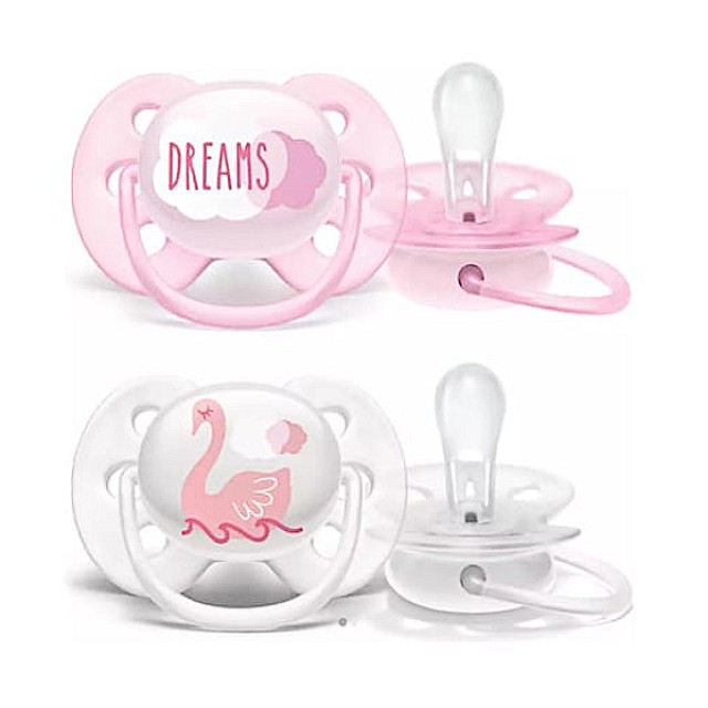 Philips Avent Ultra Soft Orthodontic Pacifier Dreams-Swan 0-6m 2 pieces