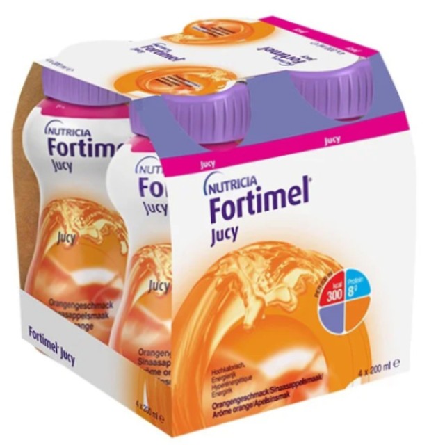 Nutricia Fortimel Jucy Γεύση Πορτοκάλι 4x200ml