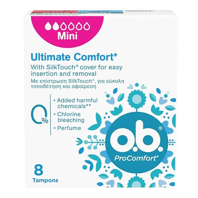 O.b. Ultimate Comfort Mini 8 tampons