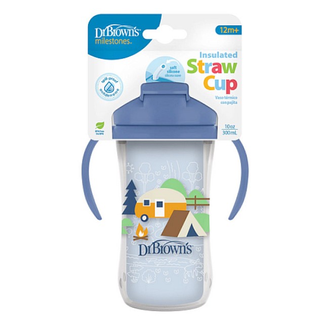Dr. Brown's Insulated Straw Cup Μπλε 300ml
