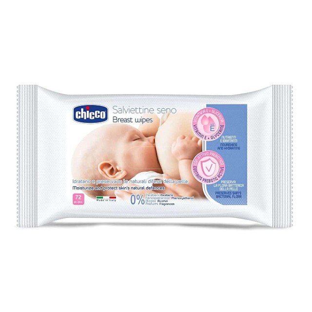 Chicco Breast Cleaning Wipes Natural Feeling 72 pieces