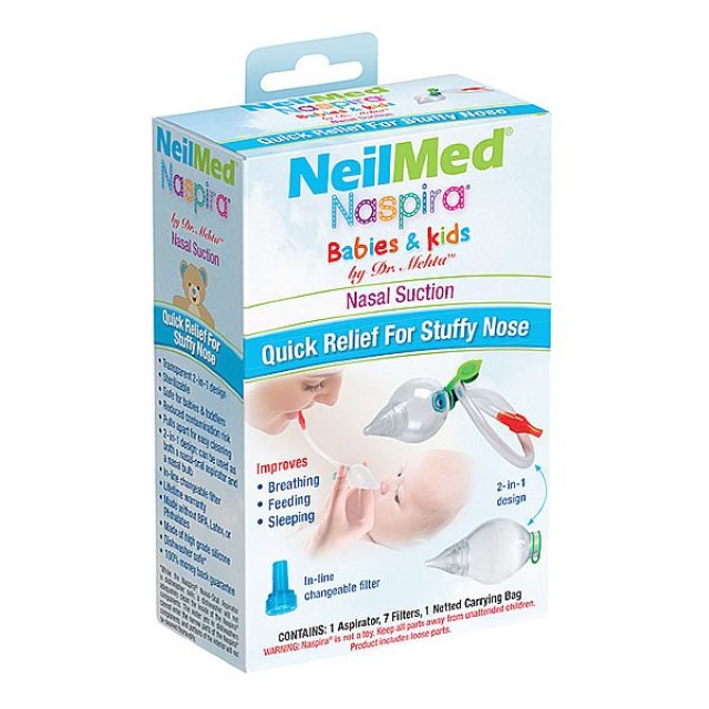 Neilmed Naspira Babies & Kids 1 Nasal Aspirator & 7 Filters & Carrying Case