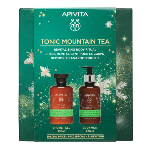 Apivita Tonic Mountain Tea Shower Gel 250ml & Moisturizing Body Milk 200ml