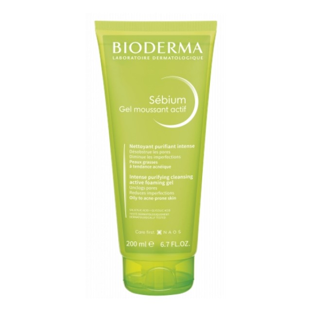 Bioderma Sebium Gel Moussant Actif Ενεργός Καθαρισμός γα το Δέρμα με Τάση Ακμής 200ml