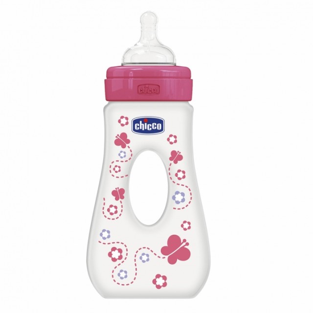 CHICCO ΜΠΙΜΠΕΡΟ ΠΛΑΣΤΙΚΟ ΡΟΖ 240ML ΘΣ ΓΡ ΛΑΒΗ