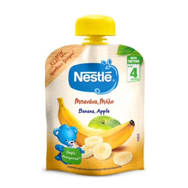 Nestle Φρουτοπουρές Μπανάνα & Μήλο 4m+ 90g