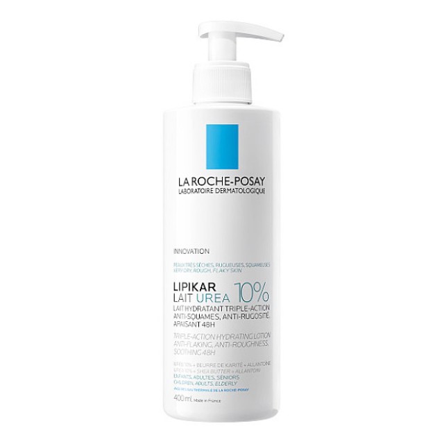 La Roche-Posay Lipikar Lait Urea 10% Ενυδατικό Γαλάκτωμα Τριπλής Δράσης για το Ξηρό Τραχύ Δέρμα 400ml