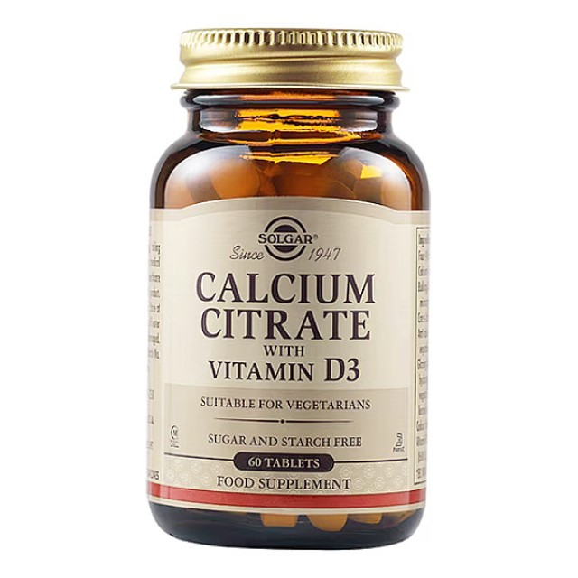 Solgar Calcium Citrate with Vitamin D3 60 tablets