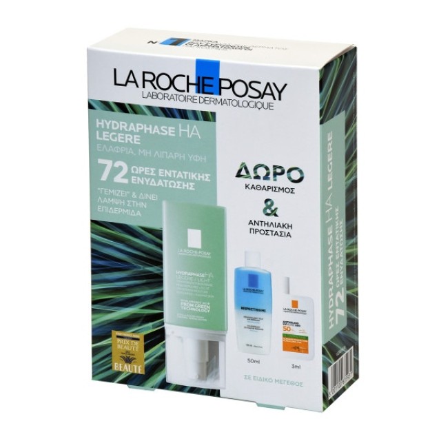 La Roche Posay Hydraphase HA Legere Κρέμα Προσώπου 30ml & ΔΩΡΟ Anthelios Oil Control Fuide SPF50+ 3ml & Respectissime Eye Makeup Remover 50ml