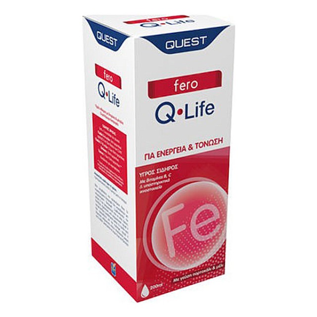 Quest Fero Q Life Υγρός Σίδηρος Πορτοκάλι & Μέλι 200ml