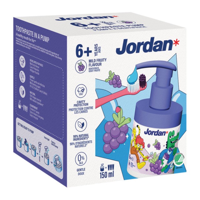 Jordan Kids Toothpaste Pump γεύση Φρούτα 150ml