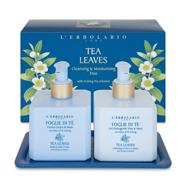 L'Erbolario Foglie Di Te Duo Set Body Cream 250ml & Cleansing Gel for Face & Hands 250ml