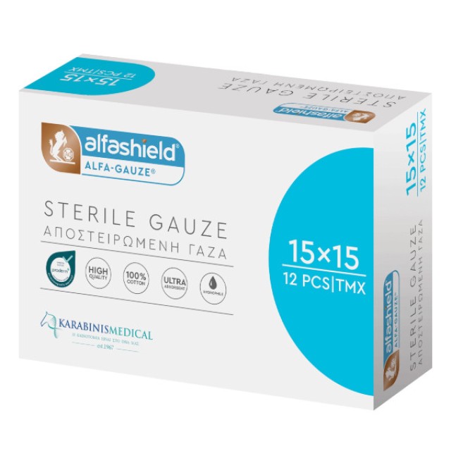 Alfashield Alfa Gauze Sterile 15x15cm 12 τεμάχια