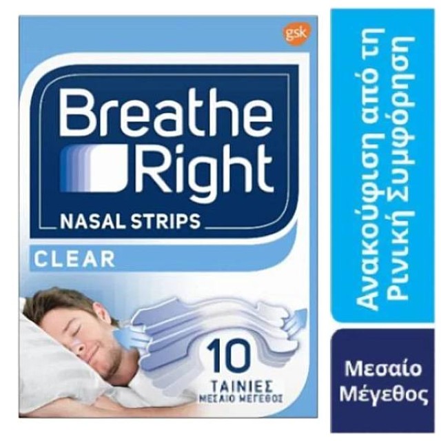 Breathe Right Clear Medium Size 10 films