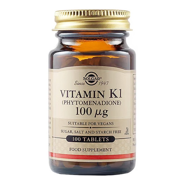 Solgar Vitamin K1 (Phytomenadione) 100μg 100 tablets
