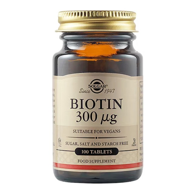 Solgar Biotin 300µg 100 ταμπλέτες