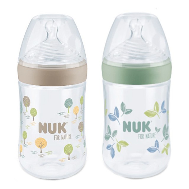 Nuk For Nature Μπιμπερό Με Δείκτη Ελέγχου Θερμοκρασίας Διάφορα Σχέδια 260ml