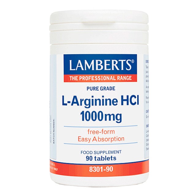 Lamberts L-Arginine HCI 1000mg 90 ταμπλέτες