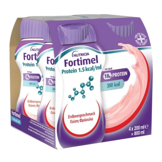 Nutricia Fortimel Protein γεύση Φράουλα 4x200ml