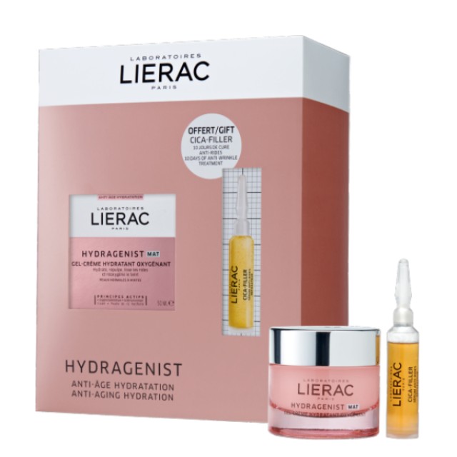 Lierac Hydragenist Gel-Cream 50ml & Cica-Filler Anti-Wrinkle Repairing Serum 10ml