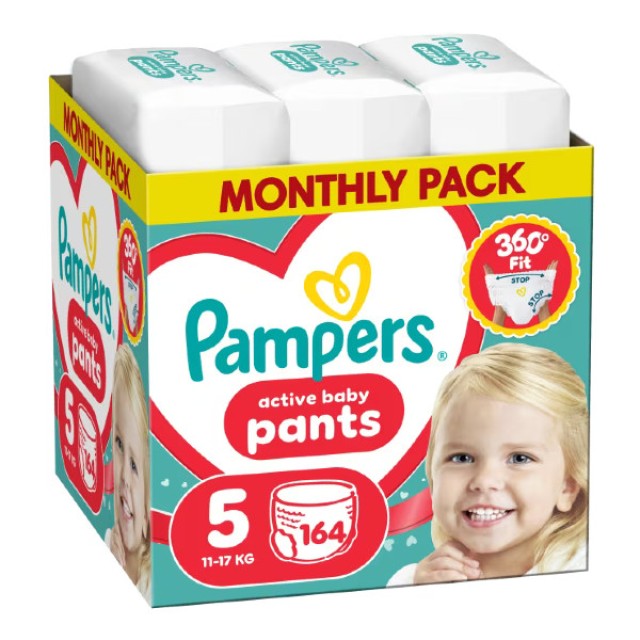Pampers Monthly Pack Pants No. 5 (11-17 kg) 164 τεμάχια